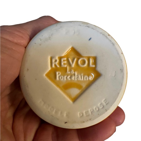 Vintage Revol La Porcelaine France Aceto Yellow Vinegar Decanter with Spout - Picture 3 of 10